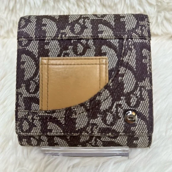 Christian Dior Trotter Canvas Leather Trifold Wallet - Picture 1 of 8